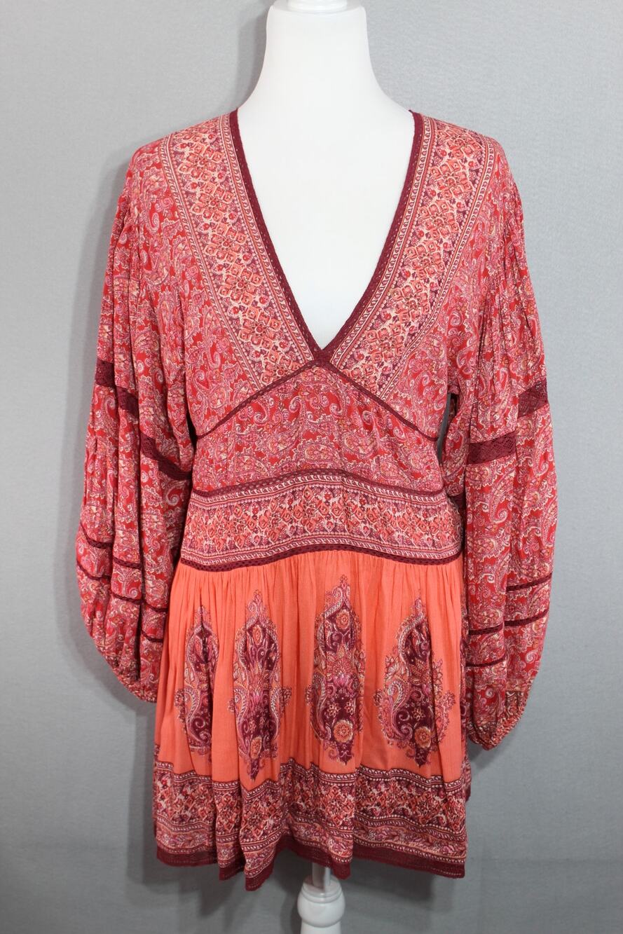 Free People Luna Scarf Print Tunic Top Women's Extra Small Oversized Dress